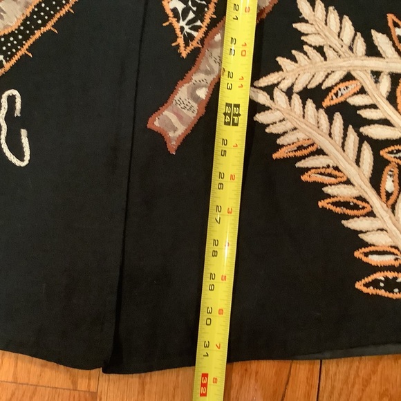 Indigo Moon Vintage Embroidered Black Floral Jacket Button Front Blazer Large - Picture 12 of 13